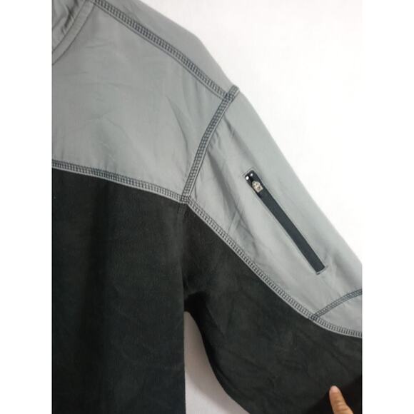 Starter Men's Track Jacket Y2K Polar Black Gray 1/4 Zip Pockets Logo Size Large - Picture 5 of 8